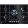 ELECTROLUX Piano Cottura a Gas, Serie 600, 75 cm, 5 Fuochi, Vetro Nero - KGG75362K