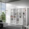 Itamoby Libreria in legno Bianco 227x200h cm con 5 elementi e vani trapezoidali TREK