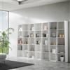 Itamoby Libreria in legno Bianco 317x200h cm con 7 elementi e vani trapezoidali TREK
