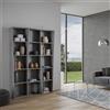 Itamoby Libreria in legno Cemento 137x200h cm con 3 elementi e vani trapezoidali TREK