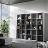 Itamoby Libreria in legno Cemento 227x200h cm con 5 elementi e vani trapezoidali TREK