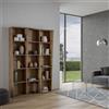 Itamoby Libreria in legno Noce 137x200h cm con 3 elementi e vani trapezoidali TREK