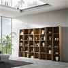 Itamoby Libreria in legno Noce 317x200h cm con 7 elementi e vani trapezoidali TREK