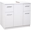 LIBEROSHOPPING Mobile copricolonna sottolavabo 2 ante 2 cassetti Bianco Frassino - LIBEROSHOPPING
