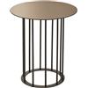 Capodarte Tavolino tondo D45 cm con base in metallo Nero e piano in vetro Bronzo MUTE - Capodarte