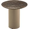 Capodarte Tavolino tondo WAYLON 45 con base in metallo Beige e piano in vetro martellato Bronzo - Capodarte