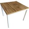 LIBEROSHOPPING Tavolo da cucina moderno con gambe in metallo bianche 90x90 allungabile a libro - LIBEROSHOPPING