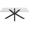 Ikone Tavolo da pranzo con piano in vetro e base in metallo 180x90 cm DANTE - Ikone