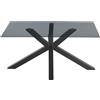 Ikone Tavolo da pranzo con piano in vetro Fumè e base in metallo 160x90 cm DANTE - Ikone
