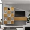 Itamoby Parete attrezzata in legno sospesa moderna L.274 H.200 P.39,5 A101