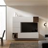 Itamoby Parete soggiorno Isoka A11 L.194 H.160 P.39,5 Bianco e Noce