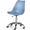 LIBEROSHOPPING Sedia ufficio in polipropilene con seduta ecopelle base metallo CARLA BLU - LIBEROSHOPPING