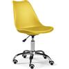 Ikone Sedia ufficio in polipropilene con seduta ecopelle base metallo CARLA GIALLO - Ikone