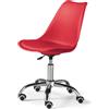 Ikone Sedia ufficio in polipropilene con seduta ecopelle base metallo CARLA ROSSO - Ikone