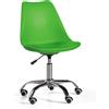 Ikone Sedia ufficio in polipropilene con seduta ecopelle base metallo CARLA VERDE - Ikone