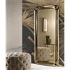 Capodarte Specchio rettangolare con cornice in cristallo fuso ODESSA Bronzo