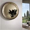 Capodarte Specchio tondo con cornice in vetro temperato effetto martellato D120 cm NIDRA Bronzo