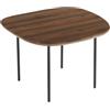 Ikone Tavolino con piano sagomato in legno Tek e base in metallo - FLUX Small - Ikone