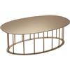 Capodarte Tavolino D90 cm con base in metallo Beige e piano in vetro Bronzo MUTE