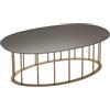 Capodarte Tavolino D90 cm con base in metallo Beige e piano in vetro Fumè MUTE