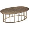 Capodarte Tavolino D90 cm con base in metallo Beige e piano in vetro martellato Bronzo MUTE