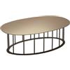 Capodarte Tavolino D90 cm con base in metallo Nero e piano in vetro Bronzo MUTE