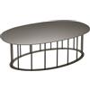 Capodarte Tavolino D90 cm con base in metallo Nero e piano in vetro Fumè MUTE