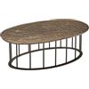 Capodarte Tavolino D90 cm con base in metallo Nero e piano in vetro martellato Bronzo MUTE