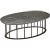 Capodarte Tavolino D90 cm con base in metallo Nero e piano in vetro martellato Fumè MUTE
