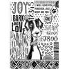 Carta di riso Furry Friends bianco e nero cane Stamperia
