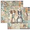 Carta Scrap Furry Friends cani e numeri Stamperia