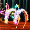 Reaky Cerchietto natalizio con fiocco rosso a LED e glitter, accessori per capelli natalizi da donna