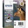 Epson ORIGINAL Epson Multipack ciano / magenta / giallo C13T13064012 T1306 ~790 Seiten 3 cartucce d'inchiostro: T1302 + T1303 + T1304