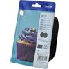 Brother ORIGINAL Brother Multipack nero LC-123 LC123BKBP2DR ~1200 Seiten 2 cartucce d'inchiostro LC123BK