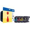 Brother ORIGINAL Brother Multipack nero / ciano / magenta / giallo LC-121 LC121VALBPDR ~1200 Seiten 4 cartucce di inchiostro LC121: BK+C