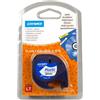 DYMO ORIGINAL DYMO Nastro Nero su bianco S0721660 91221 LetraTAG banda di materiale sintentico, 12mm x 4m