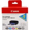 Canon ORIGINAL Canon Multipack nero / ciano / magenta / giallo / Grigio PGI-550+CLI-551 6496B005 ~1852 Seiten 6 cartucce: 1x PGI-550 +