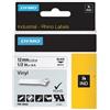 DYMO ORIGINAL DYMO Nastro Nero su bianco S0718600 18444 Nastro in vinile, Rhino, IND, 12mm x 5,5m, nero su bianco