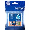 Brother ORIGINAL Brother Cartuccia d'inchiostro ciano LC521C LC-521C ~500 Seiten