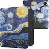 kwmobile Custodia eReader Compatibile con Kobo Libra 2 Cover - eBook Reader Flip Case - blu/giallo - Notte Stellata