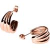 Purelei Orecchini fusi - Orecchini a cerchio in stile 3 in 1 - Acciaio inossidabile placcato oro 14 K - 20,5 mm - Eleganti orecchini da donna - Impermeabili, Normal, Acciaio inossidabile, Abalone