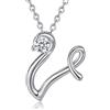Eusense Ciondolo Lettera Argento 925 Collana di Cristallo Rotonda Blu Collana Iniziale da Donna per La Sua Fidanzata Festa della Mamma Anniversario Natale San Valentino Regali di Compleanno