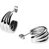Purelei Orecchini fusi - Orecchini a cerchio in stile 3 in 1 - Acciaio inossidabile placcato oro 14 K - 20,5 mm - Eleganti orecchini da donna - Impermeabili, Normal, Acciaio inossidabile, Abalone