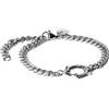 Purelei Bold Charm Bracciale - Grande catena a maglia barbazzale con chiusura a charm - Acciaio inossidabile placcato oro 14 K, oro rosa o argento - 16/18/20 cm - 6,6 mm di larghezza - combinabile con