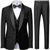 KUDMOL Completo da uomo 3 pezzi Slim Fit One Button scialle risvolto | Completo da smoking da uomo, tinta unita, blazer e pantaloni, set per matrimoni, feste, balli, cerimonie e celebrazioni