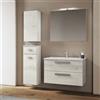 LIBEROSHOPPING Mobile sospeso bagno 82 cm Quercia Bianco con lavabo e specchio LED - ANGELA1 - LIBEROSHOPPING