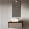 LIBEROSHOPPING Mobile sospeso bagno 82 cm tabacco con lavabo e specchio - LUNA3 - LIBEROSHOPPING