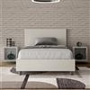ITYHOME Letto una piazza e mezza senza rete imbottito 120x190 similpelle bianco Adele - ITYHOME