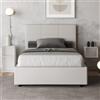 ITYHOME Letto una piazza e mezza senza rete imbottito 120x190 similpelle bianco Mika - ITYHOME
