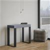 Itamoby Consolle 90x40 cm allungabile a 196 cm TECNO SMALL Cemento telaio antracite - Itamoby